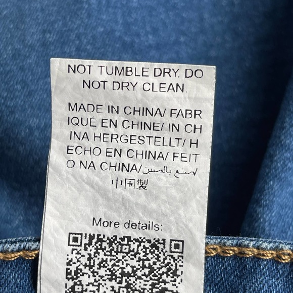 Shein Flare Jeans Womens Large 8/10 Embroidered Floral Boho Bohemian Cottagecore - Picture 7 of 12